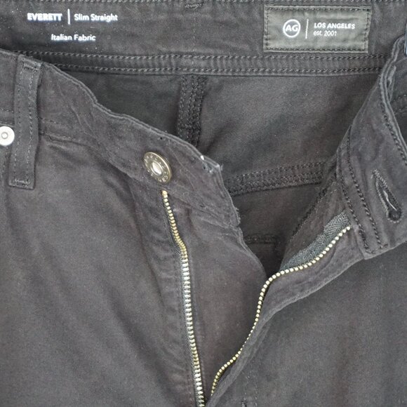 New Ag Adriano Goldschmied Everett Slim Straight Pants in Super Black size 34x32 - Picture 14 of 16
